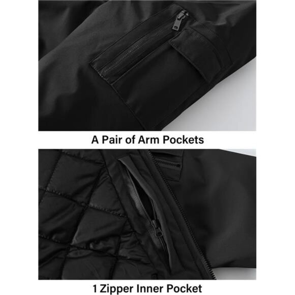 Mens Quilted Bomber Jacket Windproof Padded Coat Warm Casual Fall Winter Outerwe - Picture 4 of 7